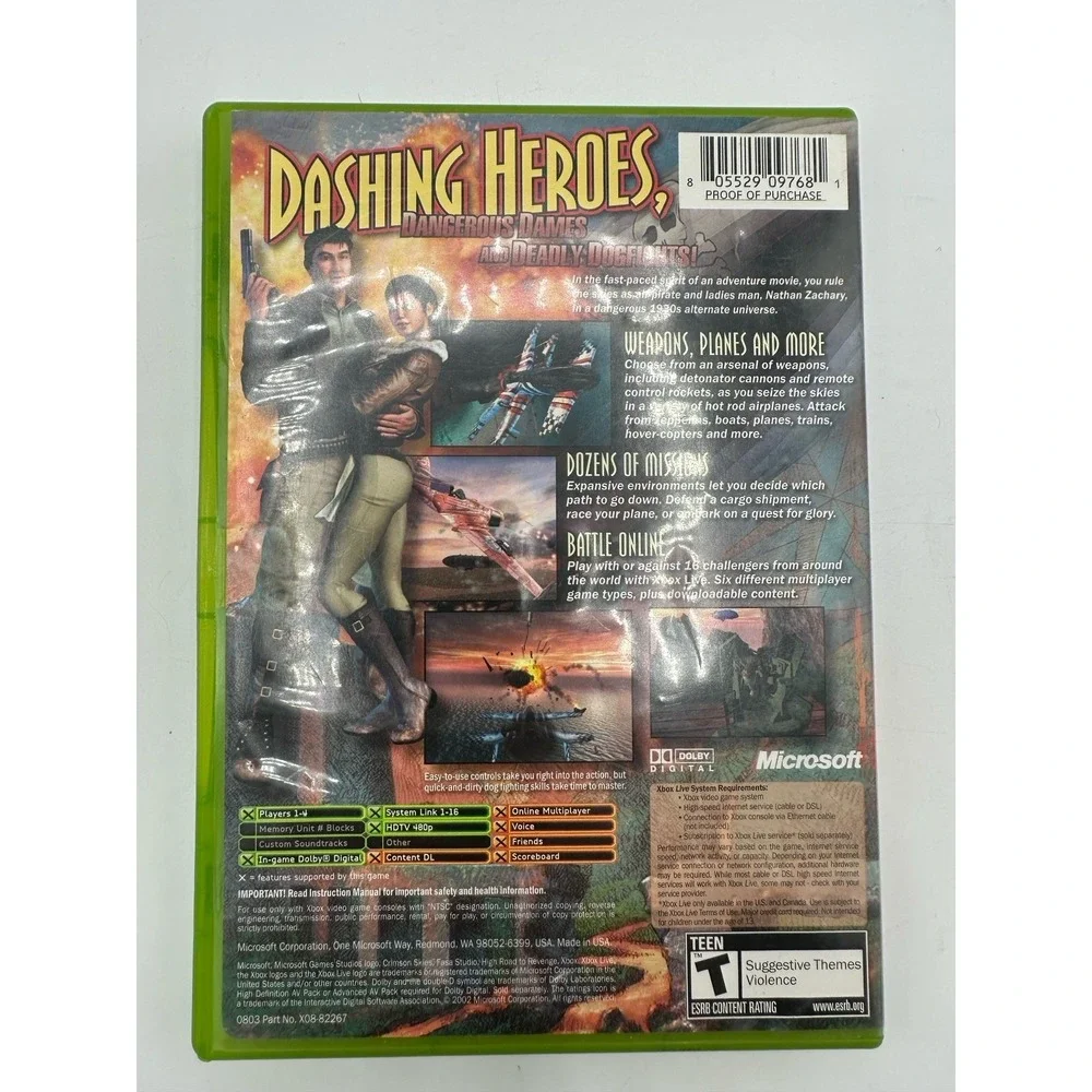 Crimson Skies High Road to Revenge Original Xbox CIB Complete Tested Working